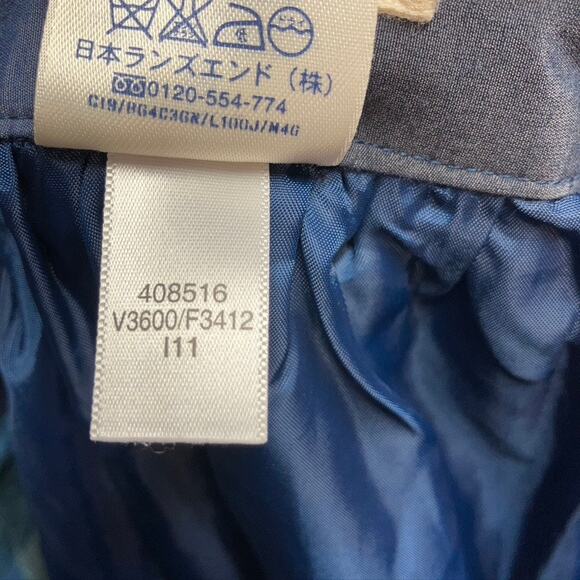 Lands‎ End Canvas Silk Blend Checkered Skirt Womens 0 Blue Grey Preppy School - Picture 13 of 15